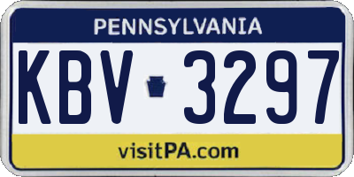 PA license plate KBV3297