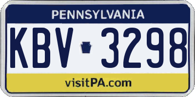 PA license plate KBV3298