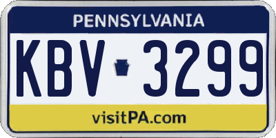 PA license plate KBV3299