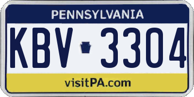 PA license plate KBV3304