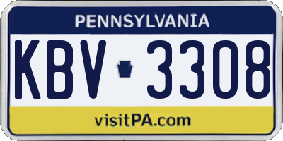 PA license plate KBV3308