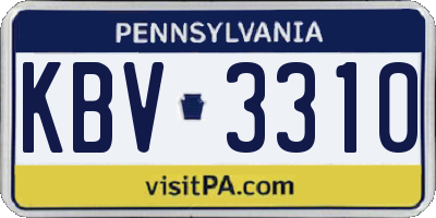 PA license plate KBV3310