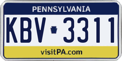 PA license plate KBV3311