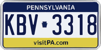 PA license plate KBV3318