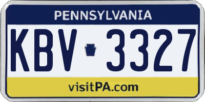 PA license plate KBV3327
