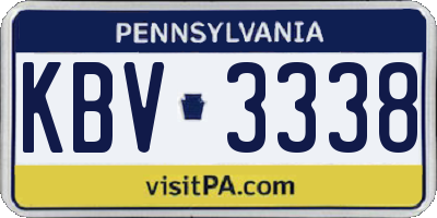 PA license plate KBV3338