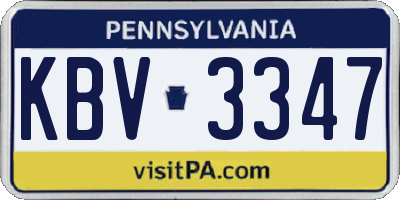 PA license plate KBV3347