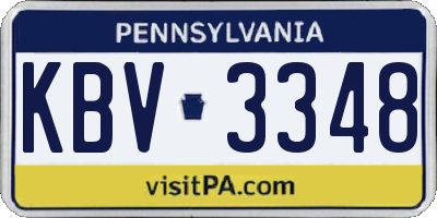 PA license plate KBV3348