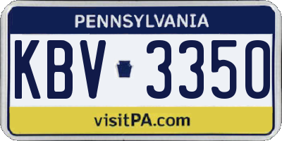 PA license plate KBV3350