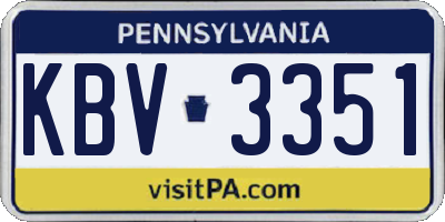 PA license plate KBV3351
