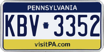 PA license plate KBV3352