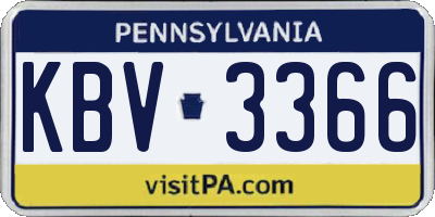 PA license plate KBV3366