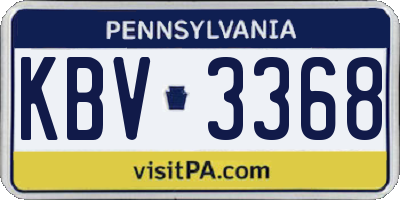 PA license plate KBV3368