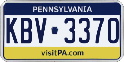 PA license plate KBV3370