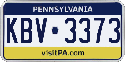PA license plate KBV3373