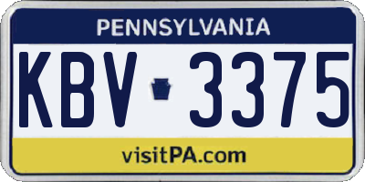 PA license plate KBV3375