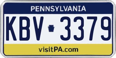 PA license plate KBV3379