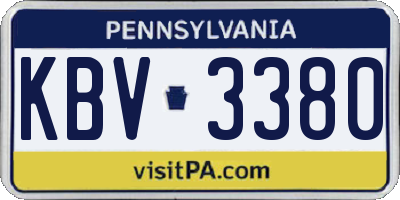 PA license plate KBV3380