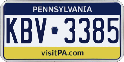 PA license plate KBV3385
