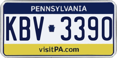 PA license plate KBV3390