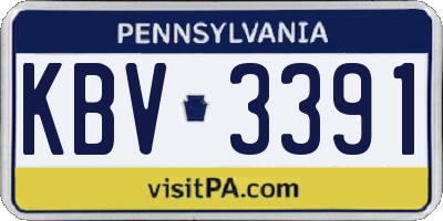 PA license plate KBV3391