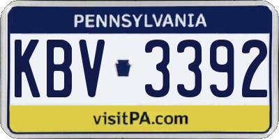 PA license plate KBV3392