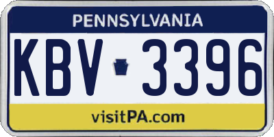 PA license plate KBV3396
