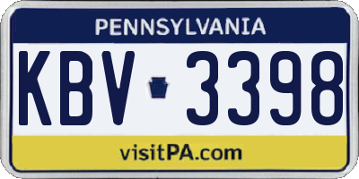 PA license plate KBV3398