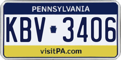 PA license plate KBV3406