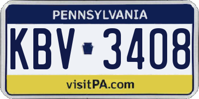 PA license plate KBV3408