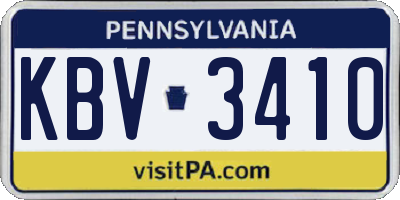 PA license plate KBV3410