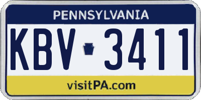 PA license plate KBV3411