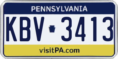 PA license plate KBV3413