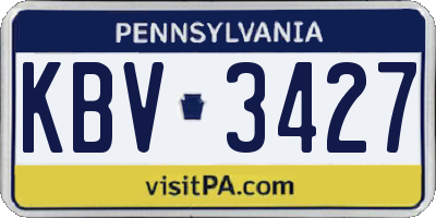 PA license plate KBV3427