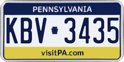 PA license plate KBV3435