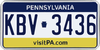 PA license plate KBV3436