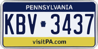 PA license plate KBV3437