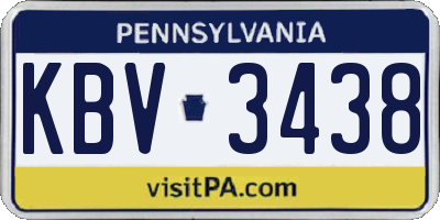 PA license plate KBV3438