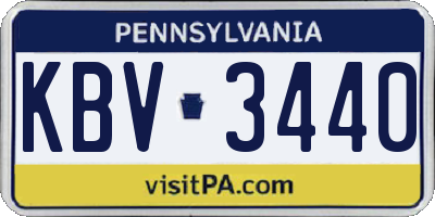 PA license plate KBV3440