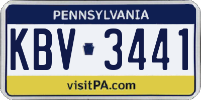 PA license plate KBV3441