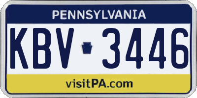 PA license plate KBV3446