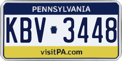 PA license plate KBV3448