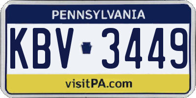 PA license plate KBV3449