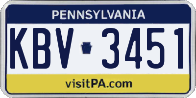 PA license plate KBV3451