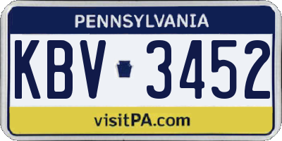 PA license plate KBV3452