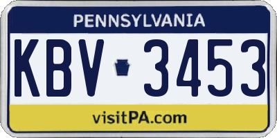 PA license plate KBV3453