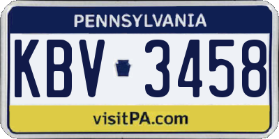 PA license plate KBV3458