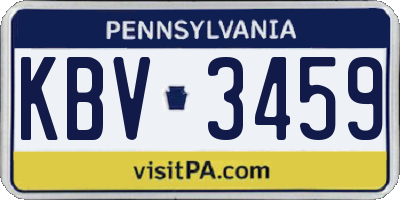 PA license plate KBV3459