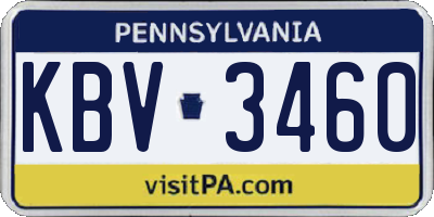 PA license plate KBV3460