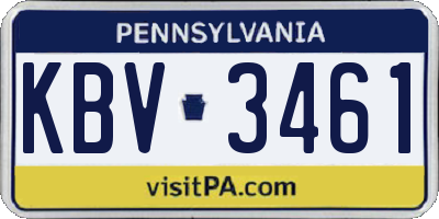 PA license plate KBV3461